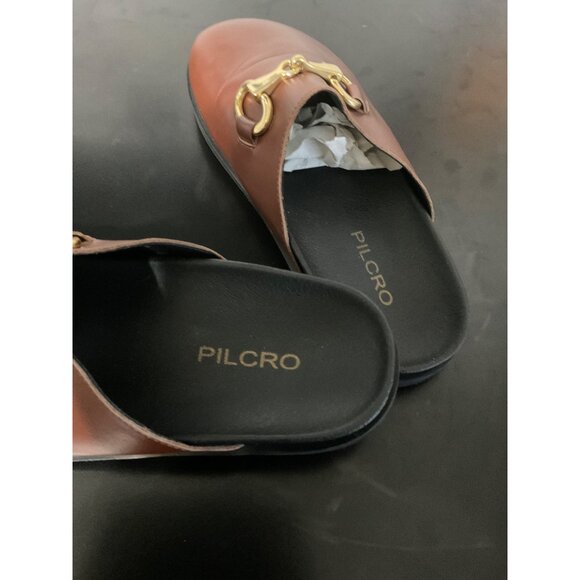 PILCRO ANTHROPOLOGIE Women Horsebit Buckle Clogs in Brown size 38 (US 8) - Picture 5 of 8